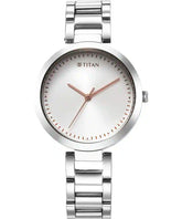 Titan Women's Watch Workwear Collection, Silver Dial Silver Stainless Steel Strap, 2480SM12